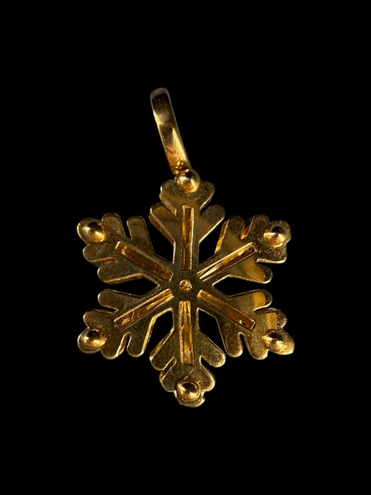 14 Karat Gold Schneeflocke Anhänger