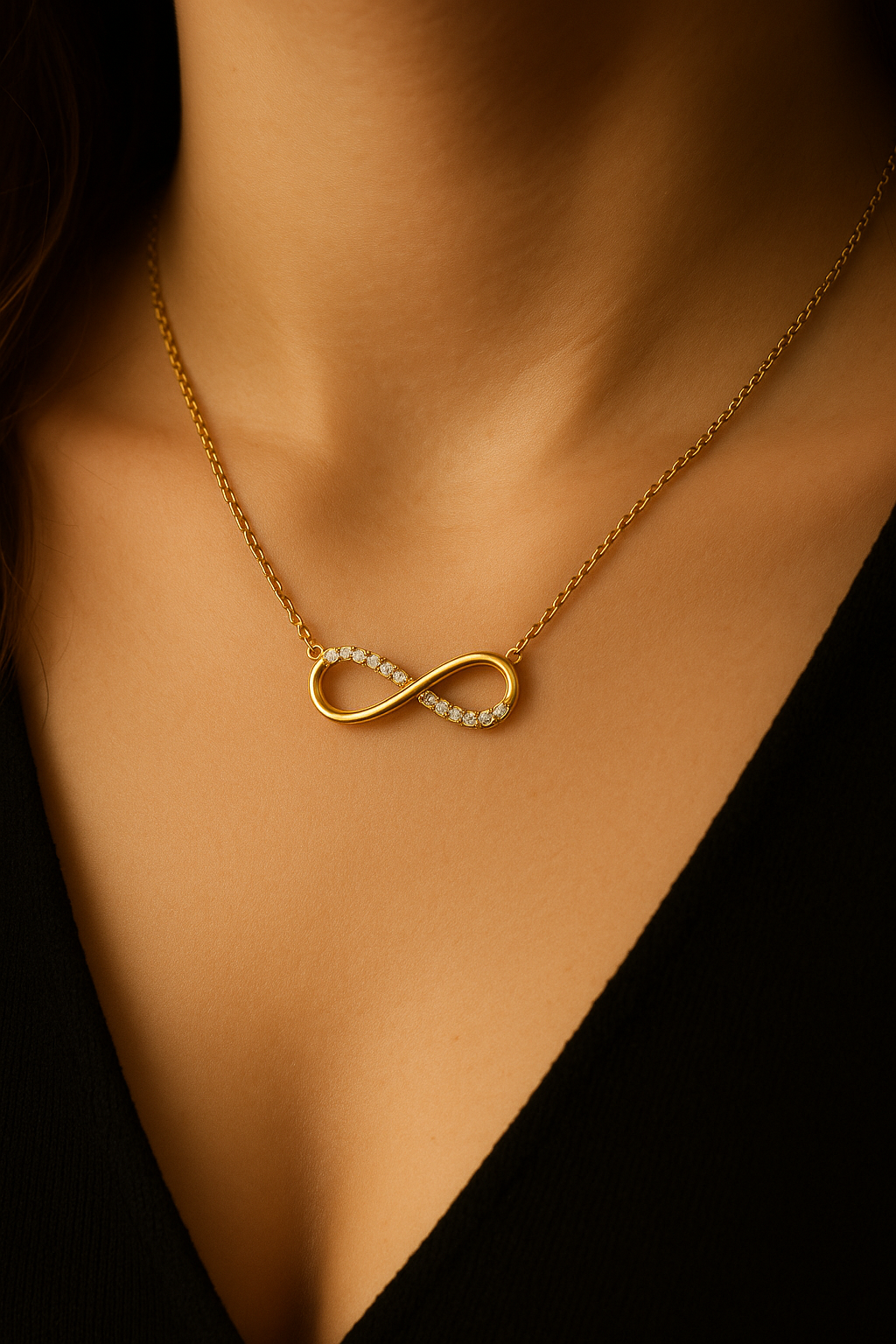 Infinity-Kette aus 14 Karat Gold – Eleganz mit Bedeutung