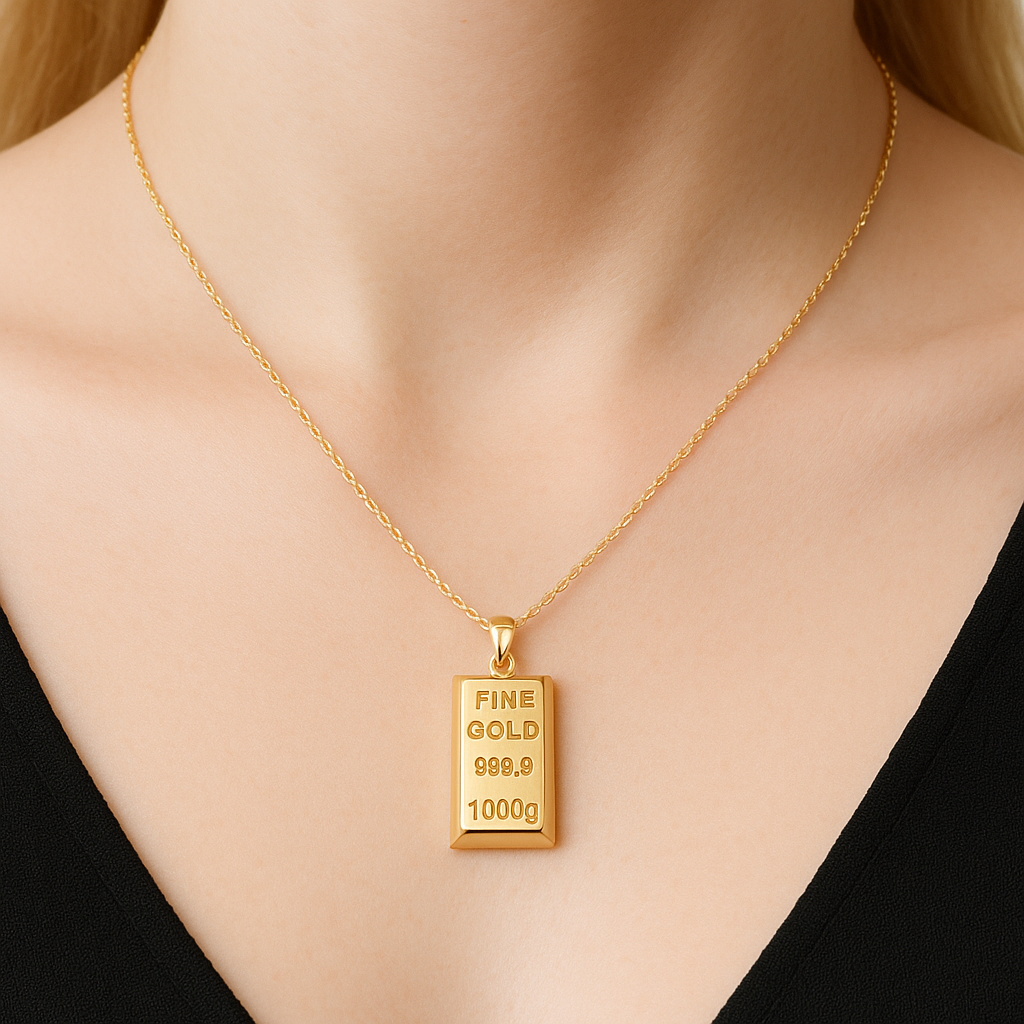 Goldbarren Anhänger – 14K Gold