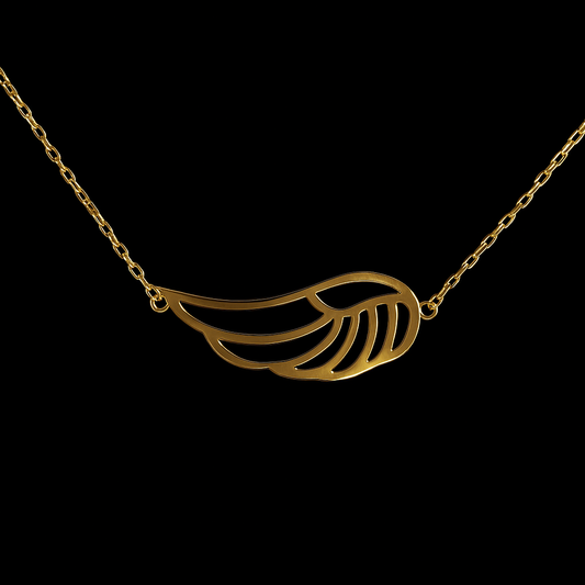 14 Karat Gold Halskette mit Engelsflügel