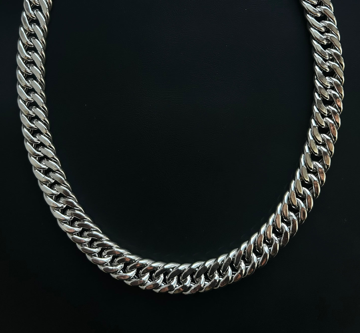 925 Silberkette - Panzerkette Silber 15mm 55cm