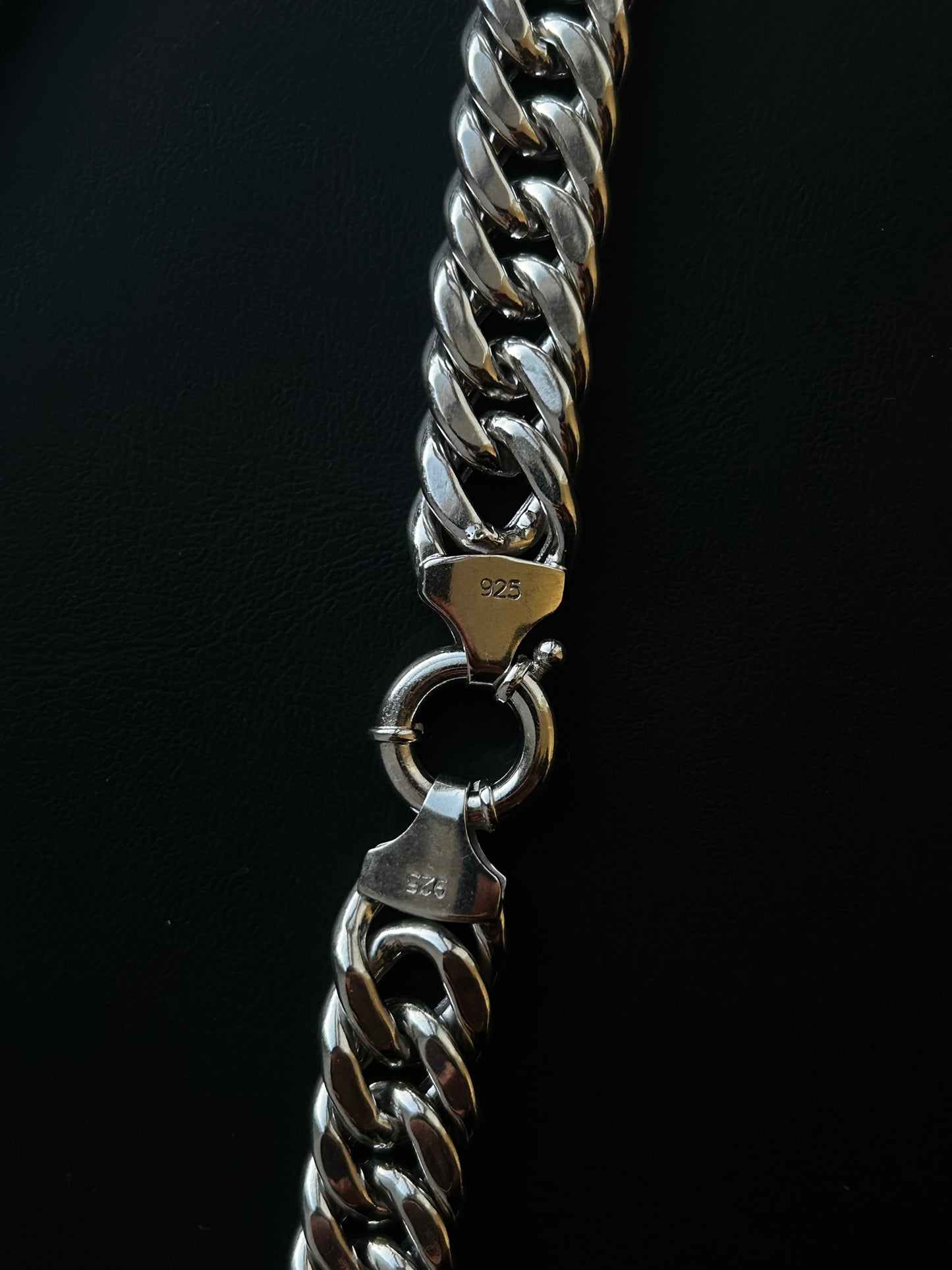 925 Silberkette - Panzerkette Silber 15mm 55cm