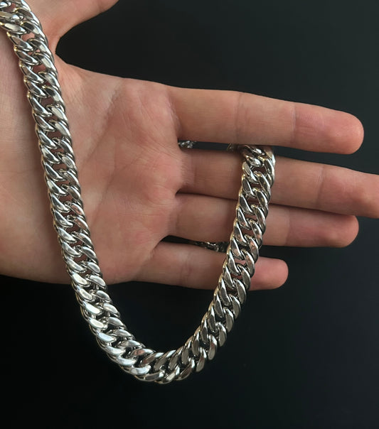 925 Silberkette - Panzerkette Silber 15mm 55cm